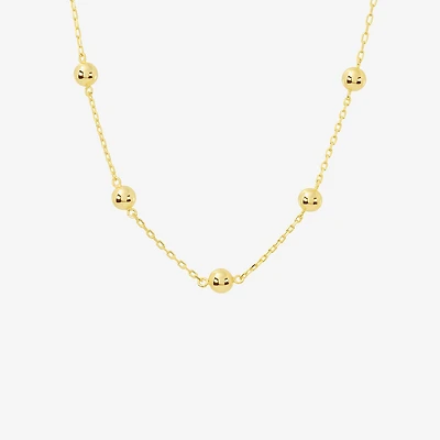 Silver Reflections Womens 14K Gold Over Brass 16 Inch Strand Necklace