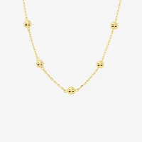 Silver Reflections Womens 14K Gold Over Brass 16 Inch Strand Necklace