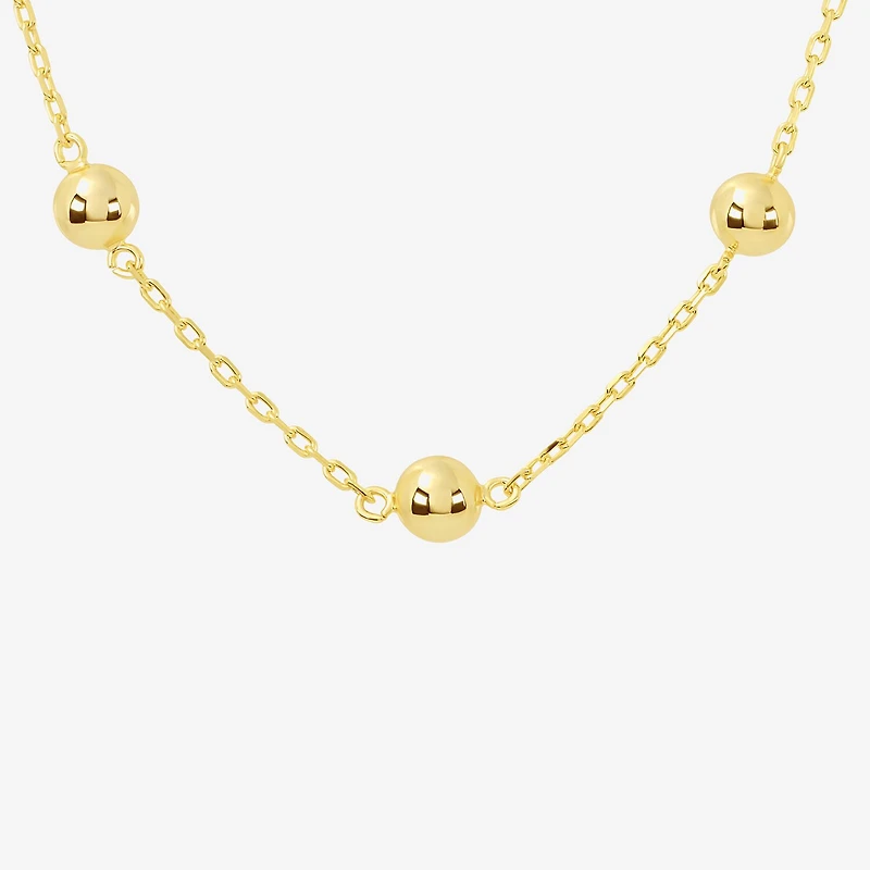 Silver Reflections Womens 14K Gold Over Brass 16 Inch Strand Necklace