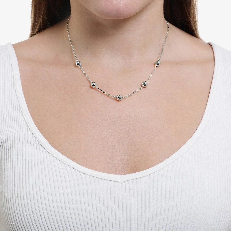Silver Reflections Womens Pure Silver Over Brass 16 Inch Strand Necklace
