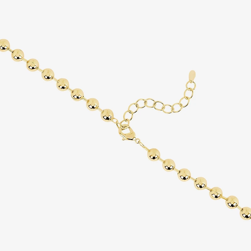 Silver Reflections Womens 14K Gold Over Brass 16 Inch Collar Necklace