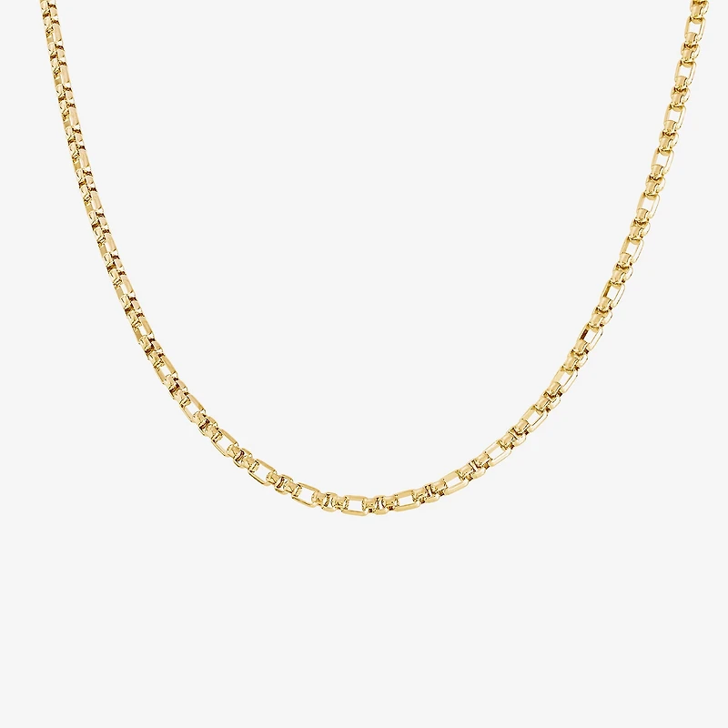 Silver Reflections Womens 14K Gold Over Brass 18 Inch Box Chain Necklace