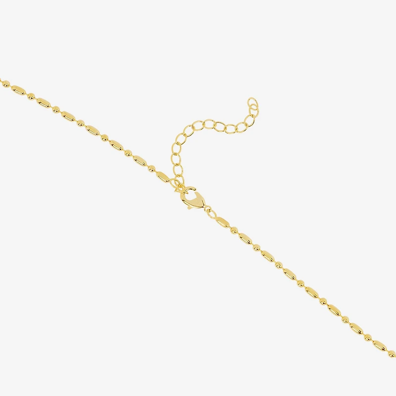 Silver Reflections Womens 14K Gold Over Brass 16 Inch Bead Chain Necklace
