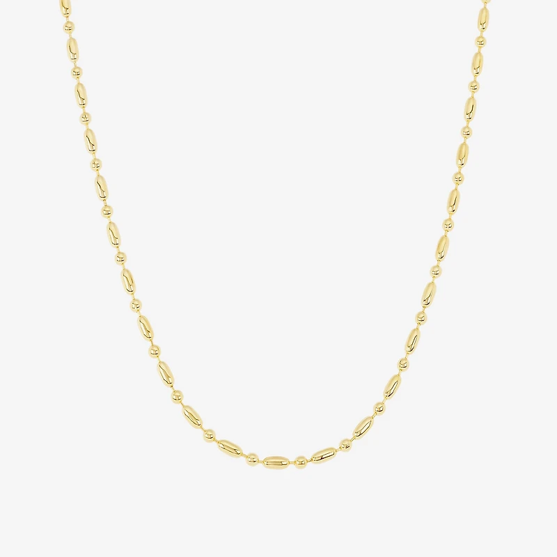 Silver Reflections Womens 14K Gold Over Brass 16 Inch Bead Chain Necklace