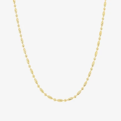Silver Reflections Womens 14K Gold Over Brass 16 Inch Bead Chain Necklace