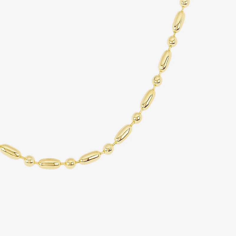 Silver Reflections Womens 14K Gold Over Brass 16 Inch Bead Chain Necklace