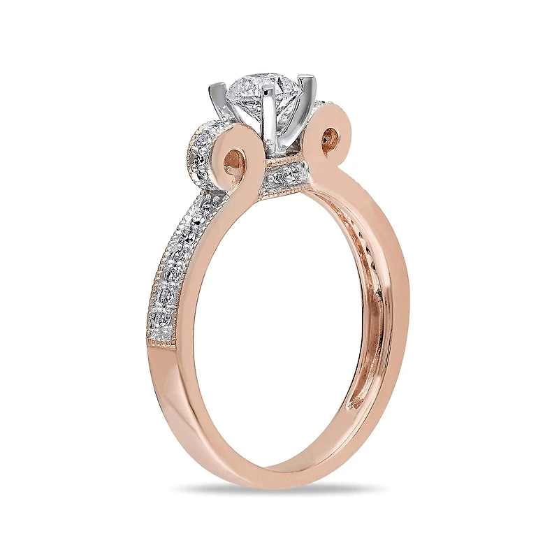 1/2 CT.T.W. Natural Diamond 14K Rose Gold Engagement Ring
