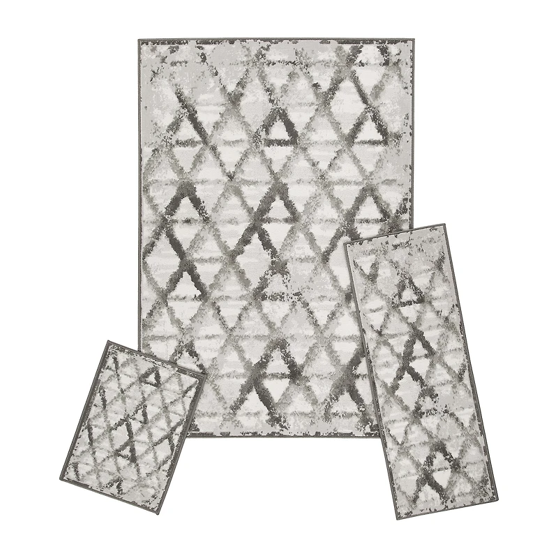 Achim Capri 3-pc. Distressed Lattice Rectangular Rug Set