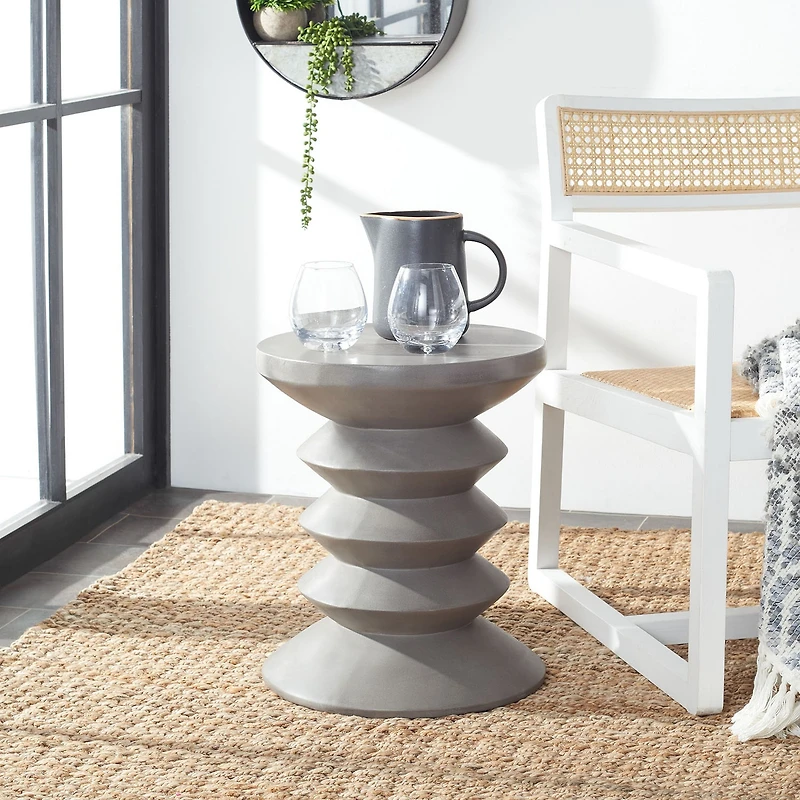 Safavieh Benaya Weather Resistant Cement Side Table