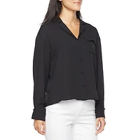 Worthington Womens Tall Cuffed Long Sleeve Regular Fit Button-Down Shirt