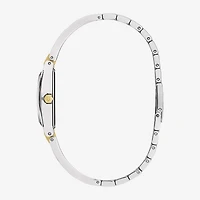 Bulova Modern Gemini Womens Diamond Accent Two Tone Stainless Steel Bangle Watch 98p218