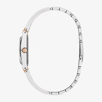 Bulova Modern Gemini Womens Diamond Accent Silver Tone Stainless Steel Bangle Watch 98p216