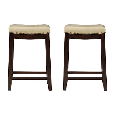 Linon Covewood 2-pc. Counter Height Upholstered Bar Stool