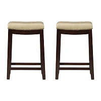 Linon Covewood 2-pc. Counter Height Upholstered Bar Stool