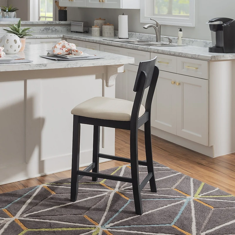 Linon Juniper Counter Height Upholstered Bar Stool