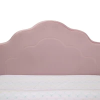 Upholstered Platform Twin Toddler Bed in Velvety Pink