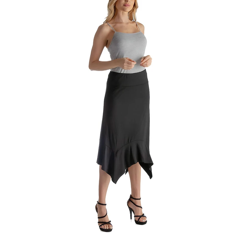 24seven Comfort Apparel Womens Mid Rise Midi A-Line Skirt