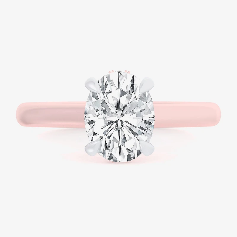 (G-H / Si1-Si2) Womens 3 1/4 CT. T.W. Lab Grown White Diamond 14K Gold Oval Solitaire Engagement Ring