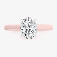 (G-H / Si1-Si2) Womens 3 1/4 CT. T.W. Lab Grown White Diamond 14K Gold Oval Solitaire Engagement Ring