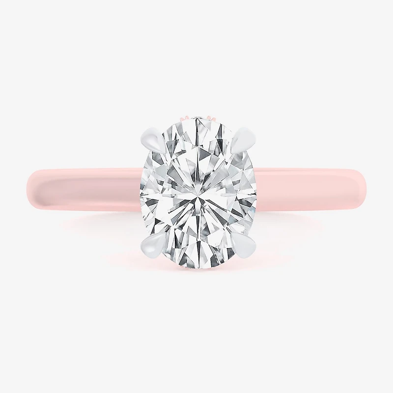 (G-H / Si1-Si2) Womens 1 1/7 CT. T.W. Lab Grown White Diamond 14K Gold Oval Solitaire Engagement Ring