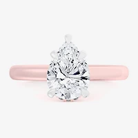 (G-H / Si1-Si2) Womens 1 1/7 CT. T.W. Lab Grown White Diamond 14K Gold Pear Solitaire Engagement Ring