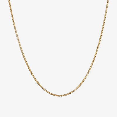 Made Italy 14K Gold 20 - 22 Inch Hollow Box Chain Necklace