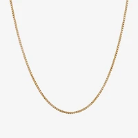 Made Italy 14K Gold 20 - 22 Inch Hollow Box Chain Necklace