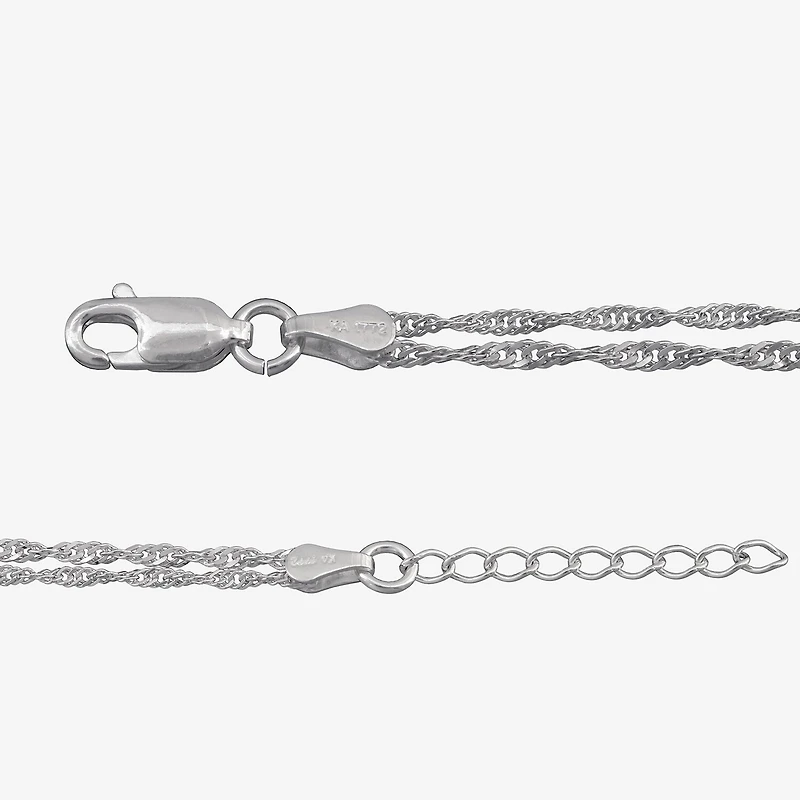 Made in Italy Womens Sterling Silver 9 Inch Solid Link Ankle Bracelet
