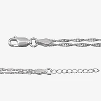 Made in Italy Womens Sterling Silver 9 Inch Solid Link Ankle Bracelet