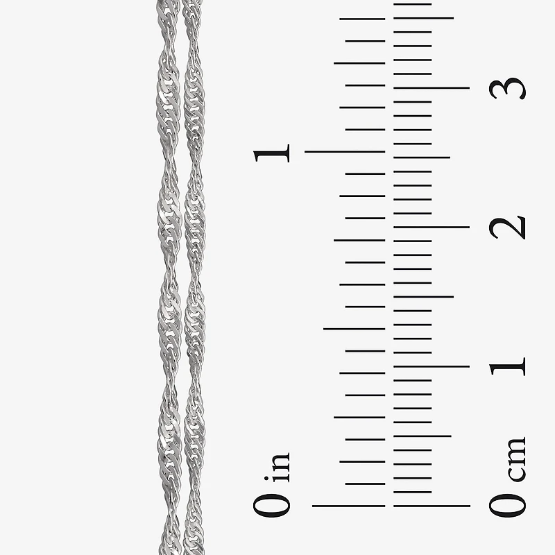 Made in Italy Womens Sterling Silver 9 Inch Solid Link Ankle Bracelet