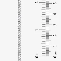 Made in Italy Womens Sterling Silver 9 Inch Solid Curb Ankle Bracelet
