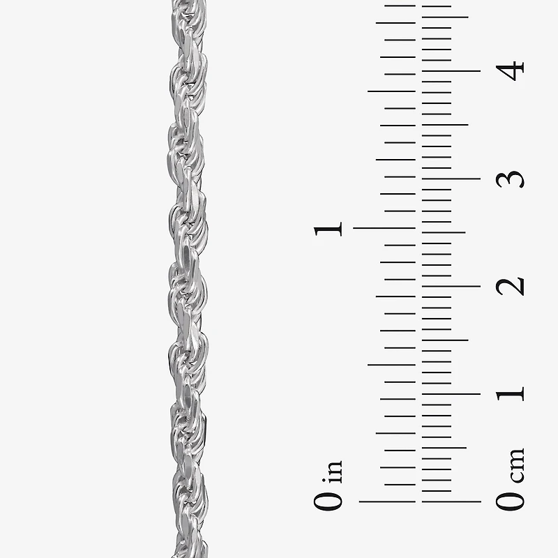 Made in Italy Unisex Adult Sterling Silver 8 1/2 Inch Solid Rope Chain Bracelet