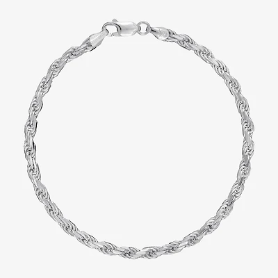 Made in Italy Unisex Adult Sterling Silver 8 1/2 Inch Solid Rope Chain Bracelet
