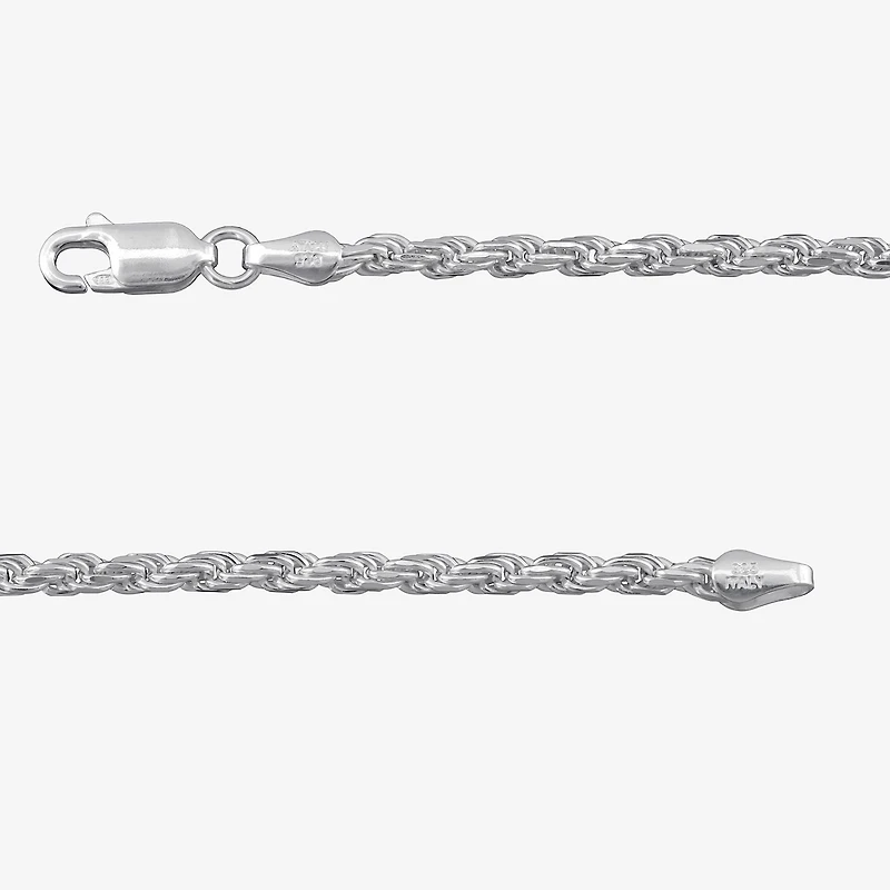 Made in Italy Womens Sterling Silver 7.5 Inch Solid Rope Chain Bracelet
