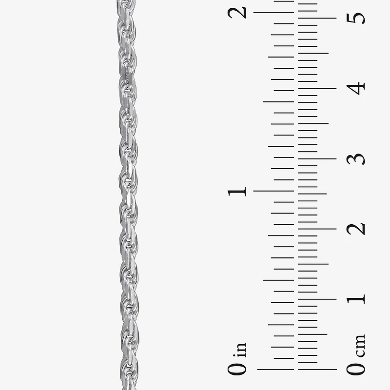 Made in Italy Womens Sterling Silver 7.5 Inch Solid Rope Chain Bracelet