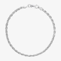Made in Italy Womens Sterling Silver 7.5 Inch Solid Rope Chain Bracelet