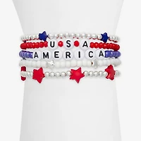 Mixit Patriotic Usa Flag America Womens Bracelet Set
