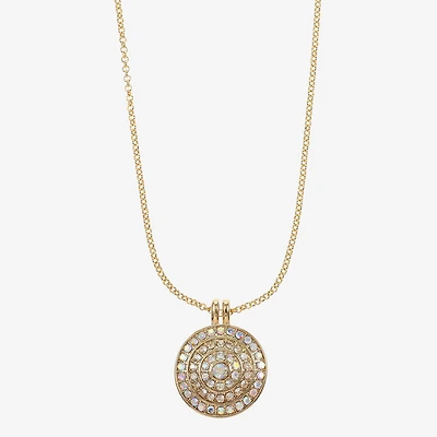 Monet Jewelry Womens Glass Round 18 Inch Pendant Necklace