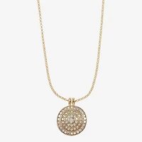 Monet Jewelry Womens Glass Round 18 Inch Pendant Necklace
