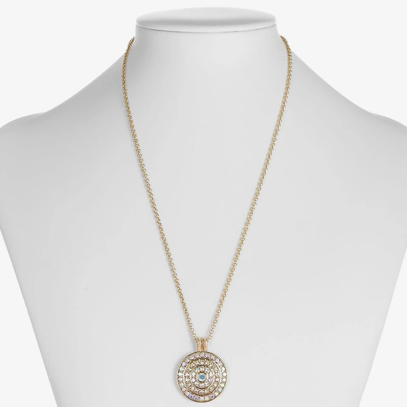 Monet Jewelry Womens Glass Round 18 Inch Pendant Necklace