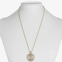 Monet Jewelry Womens Glass Round 18 Inch Pendant Necklace