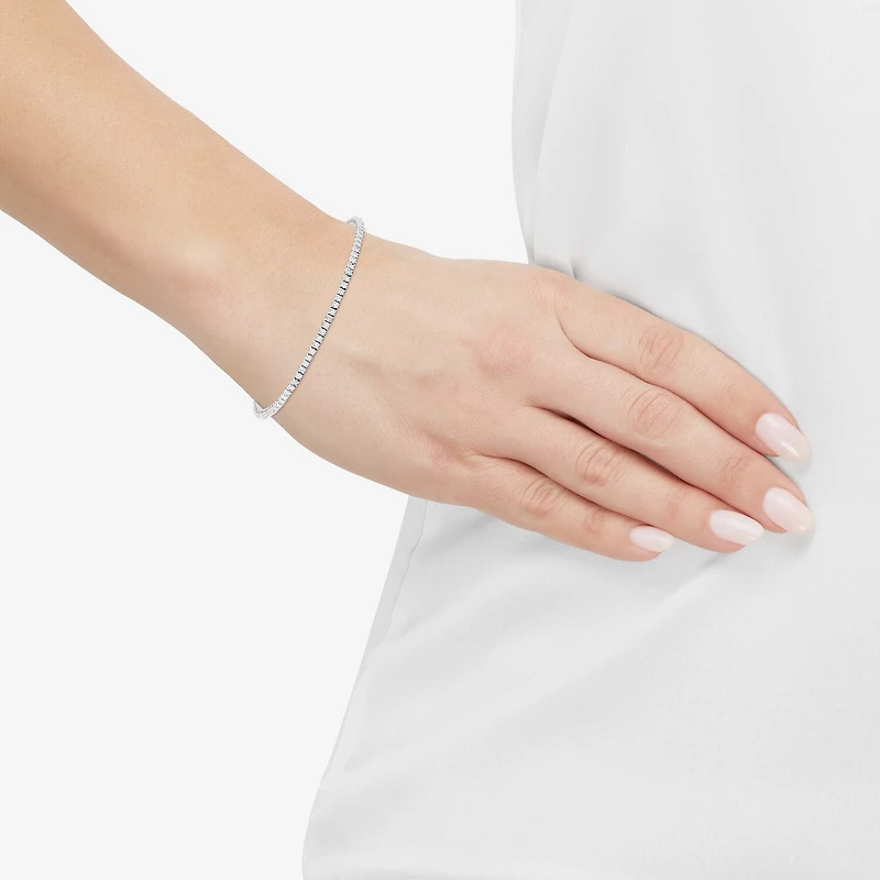 Limited Quantities! Womens 1 CT. T.W. Natural White Diamond 14K Gold 7 Inch Tennis Bracelet