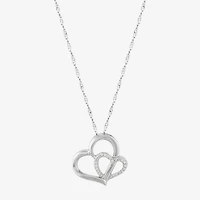 Limited Quantities! Womens 1/10 CT. T.W. Natural White Diamond Sterling Silver Heart 18 Inch Pendant Necklace