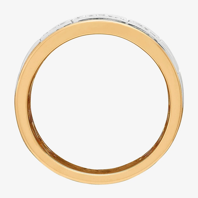 Limited Quantities! Mens 1/2 CT. T.W. Natural White Diamond 10K Two Tone Gold Fashion Ring