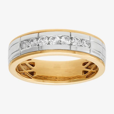 Limited Quantities! Mens 1/2 CT. T.W. Natural White Diamond 10K Two Tone Gold Fashion Ring