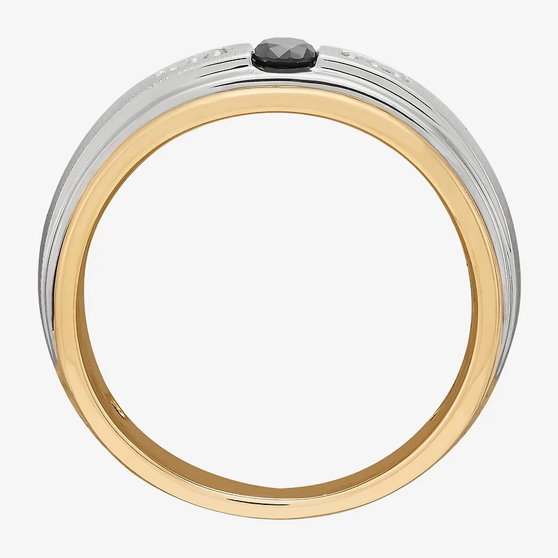 Limited Quantities! Mens 1/5 CT. Natural Multi Color Diamond 10K Two Tone Gold Fashion Ring