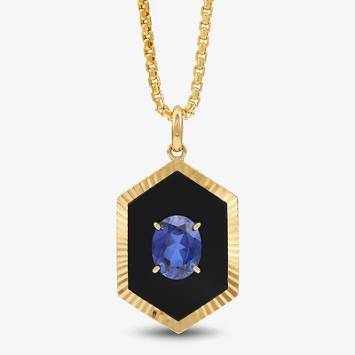 Limited Quantities! Womens Genuine Black Onyx 10K Gold 22 Inch Pendant Necklace