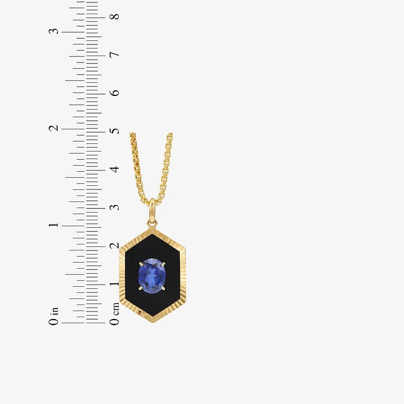 Limited Quantities! Womens Genuine Black Onyx 10K Gold 22 Inch Pendant Necklace