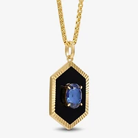 Limited Quantities! Womens Genuine Black Onyx 10K Gold 22 Inch Pendant Necklace