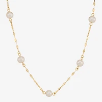 Limited Quantities! Womens White Cultured Freshwater Pearl 14K Gold 18 Inch Pendant Necklace